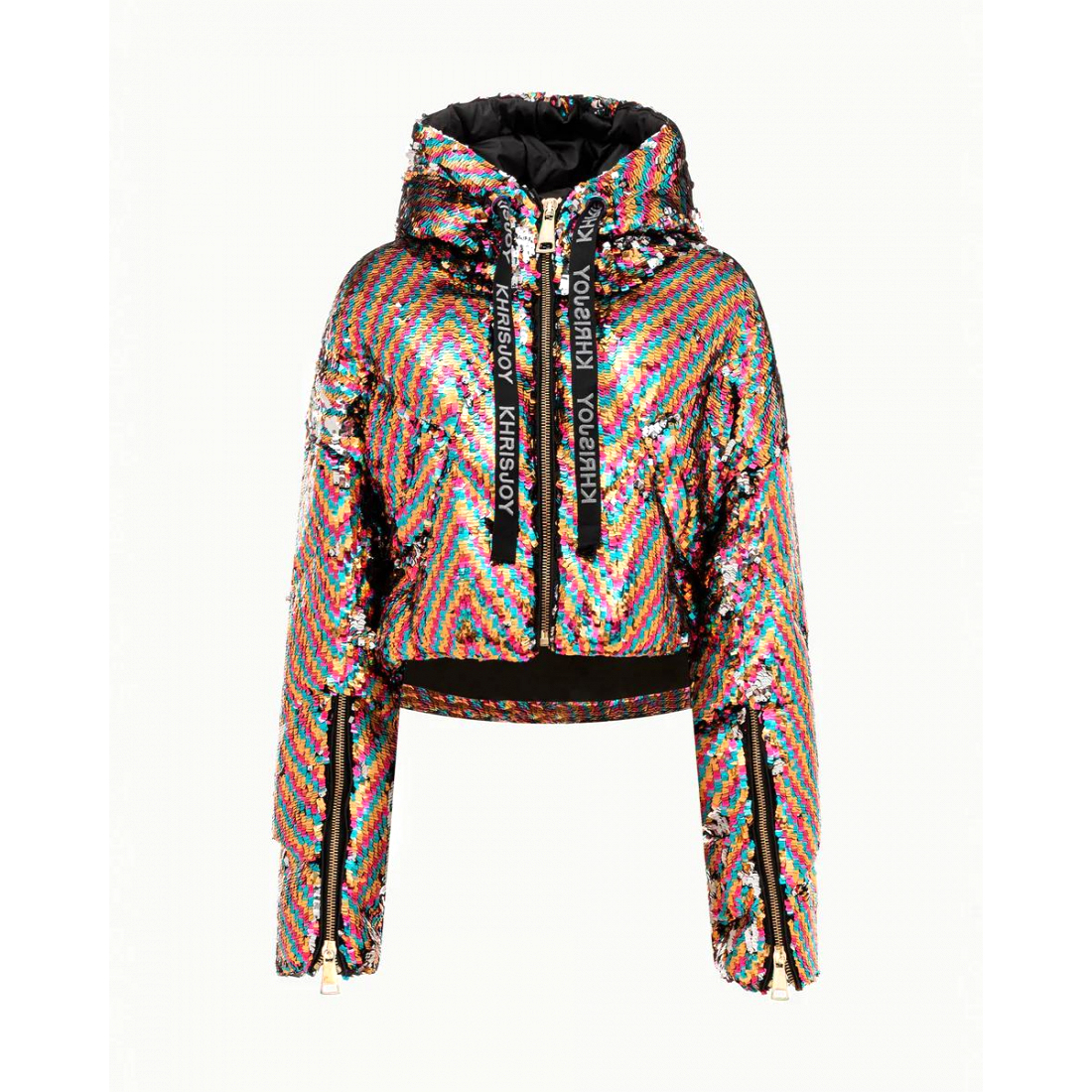 Women's 'Crop Sparkly Rainbow' Down Jacket