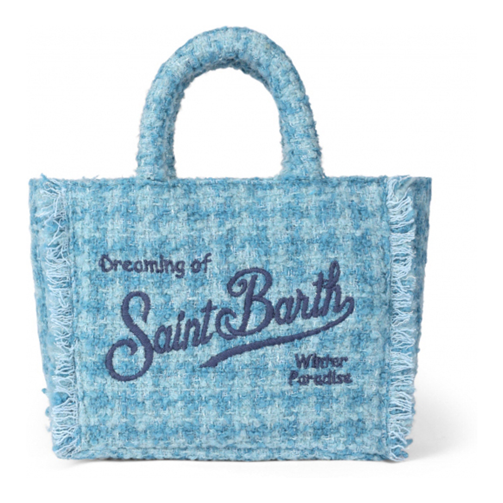 Women's 'Mini Vanity With Light Blue Tweed Pattern' Handbag