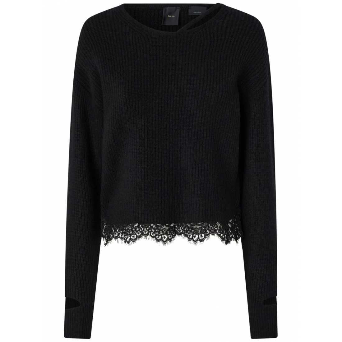 'Lace-Trim' Pullover für Damen