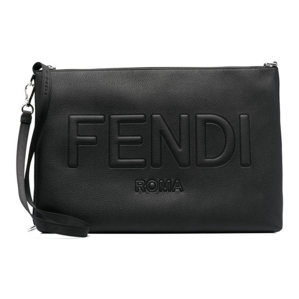 Men's 'Embossed-Logo' Clutch Bag