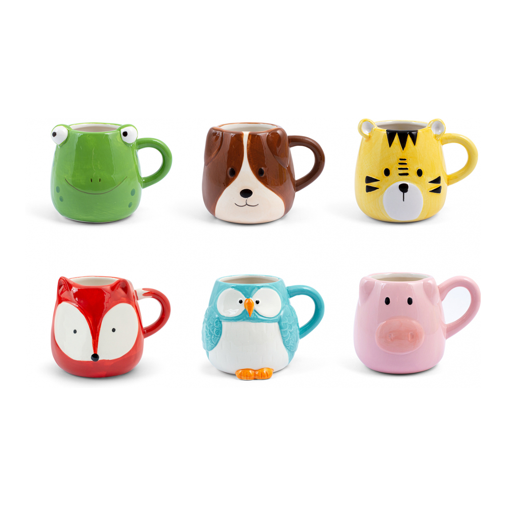 Set de tasses 'Animali' - 350 cc, 6 Pièces