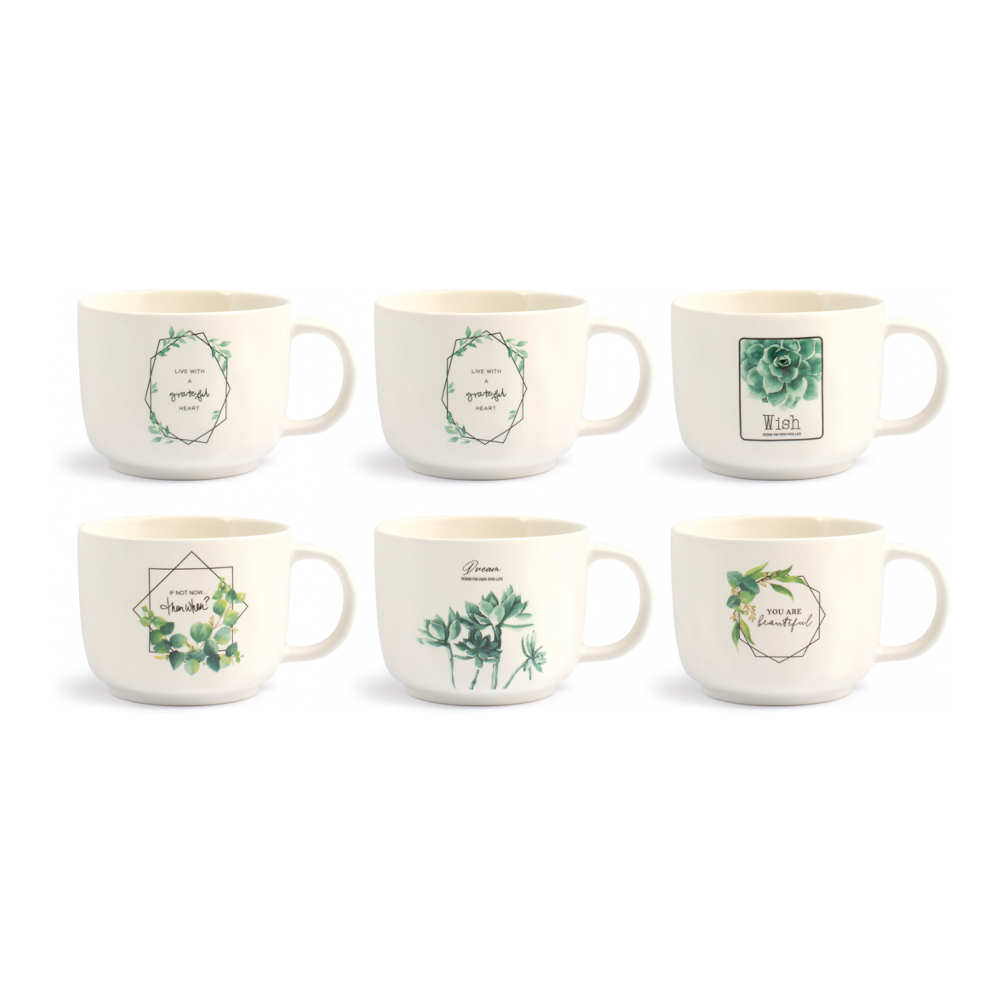 'Botanic' Cups Set - 350 cc, 6 Pieces