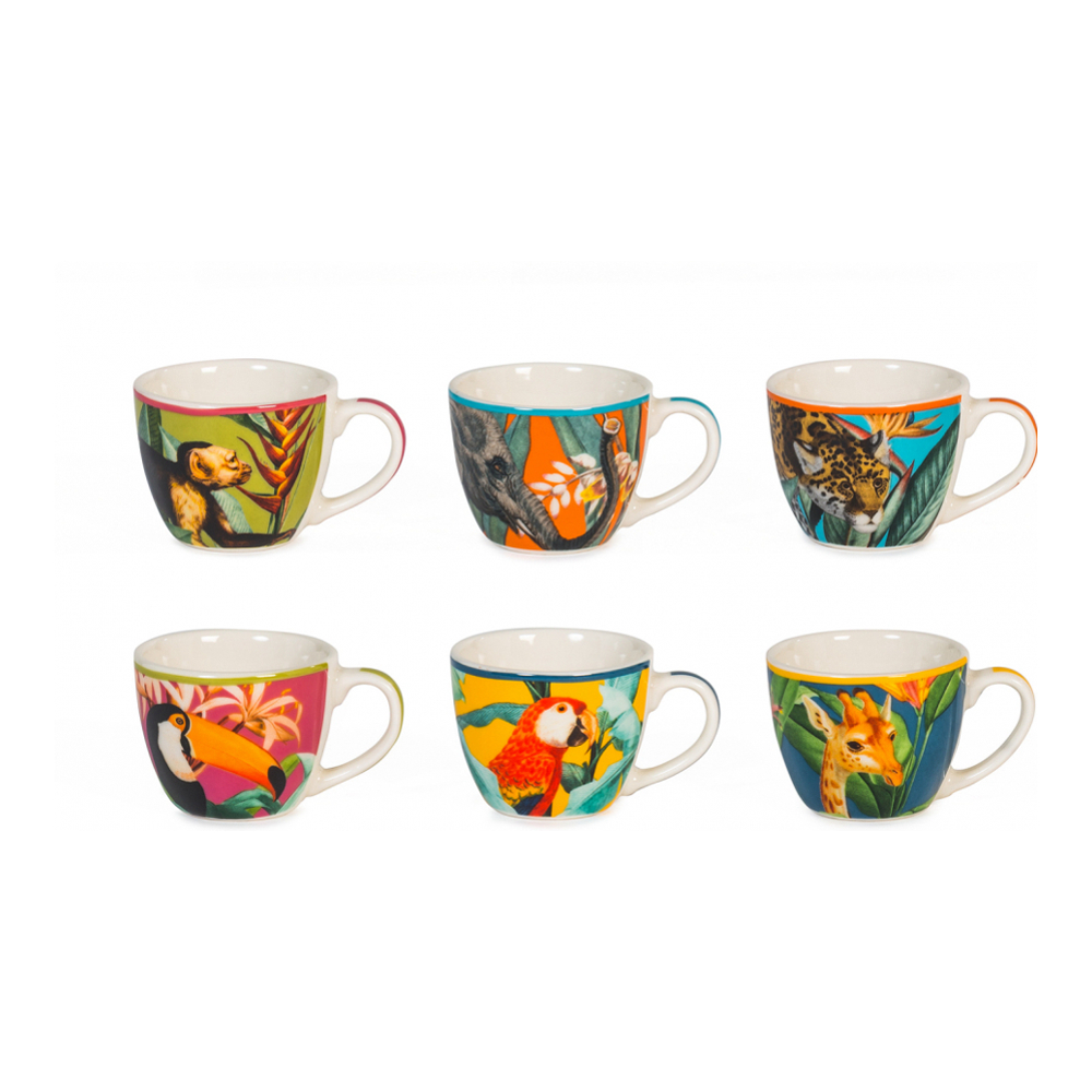 'Tropicana' Coffee Cup Set - 90 cc, 6 Pieces