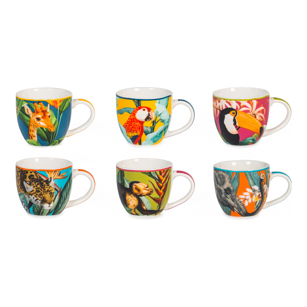 'Tropicana' Tea Cup Set - 220 cc, 6 Pieces