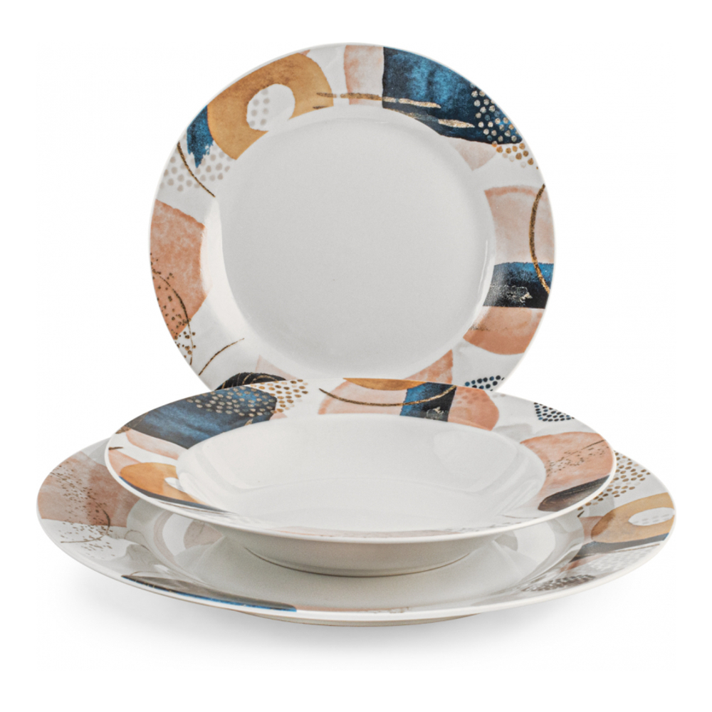 'Pinksand' Plate Set - 18 Pieces