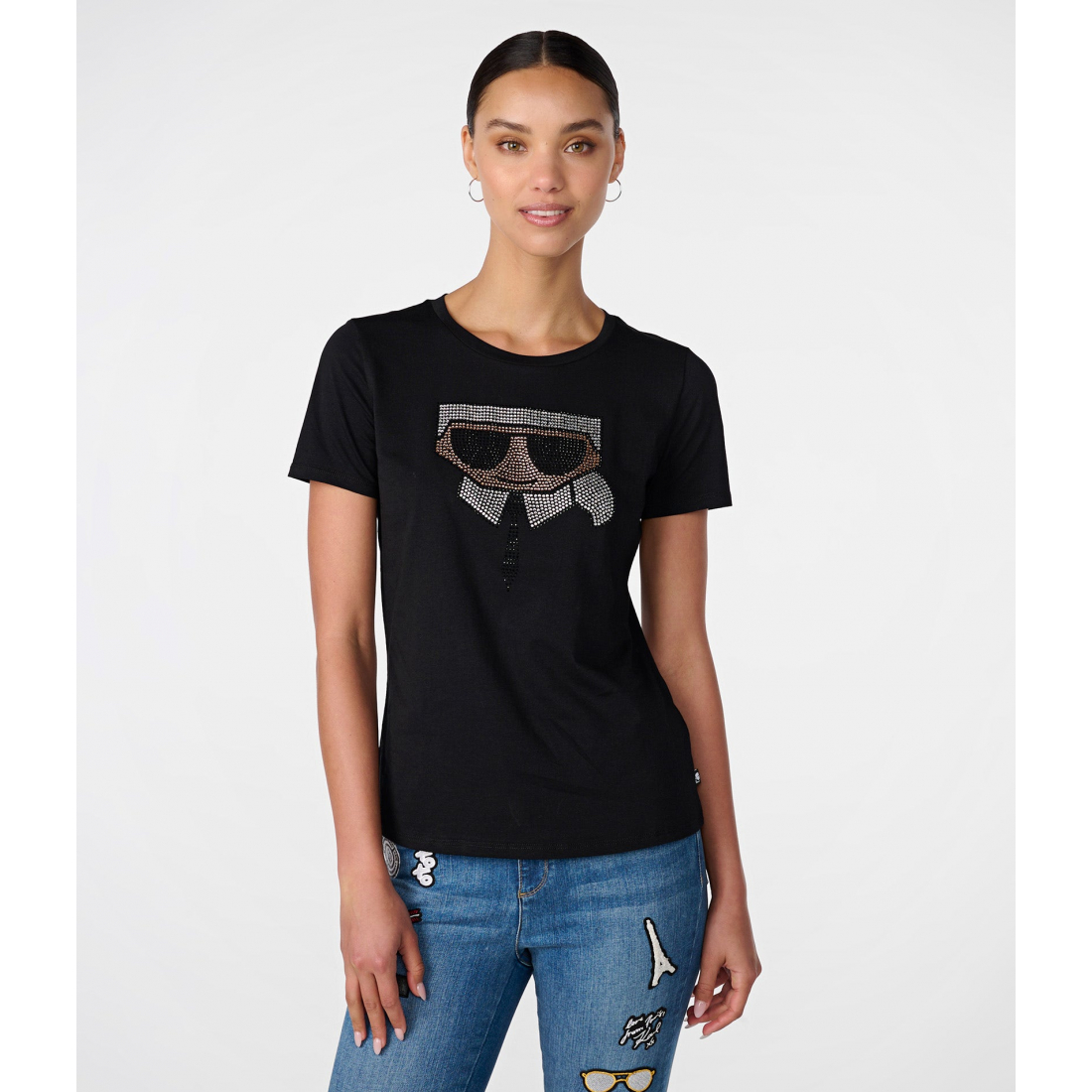 'Karl Sequin Head Tee' für Damen