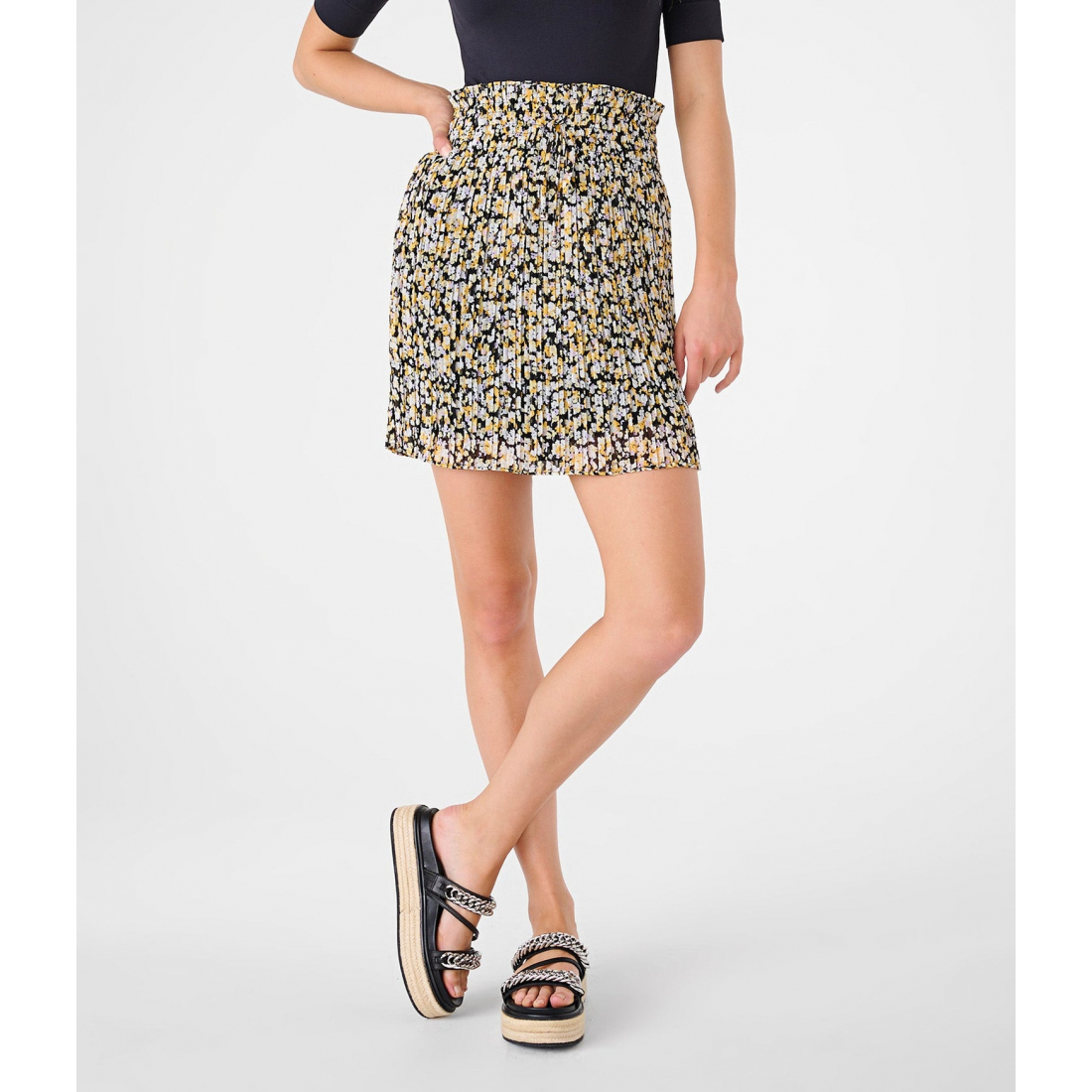 'Pleated Print Mini Skirt' pour Femmes