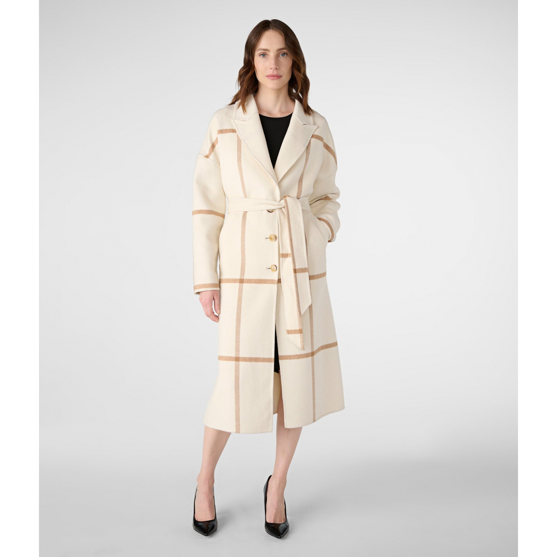 'Double Face Oversized Plaid Maxi Coat' pour Femmes