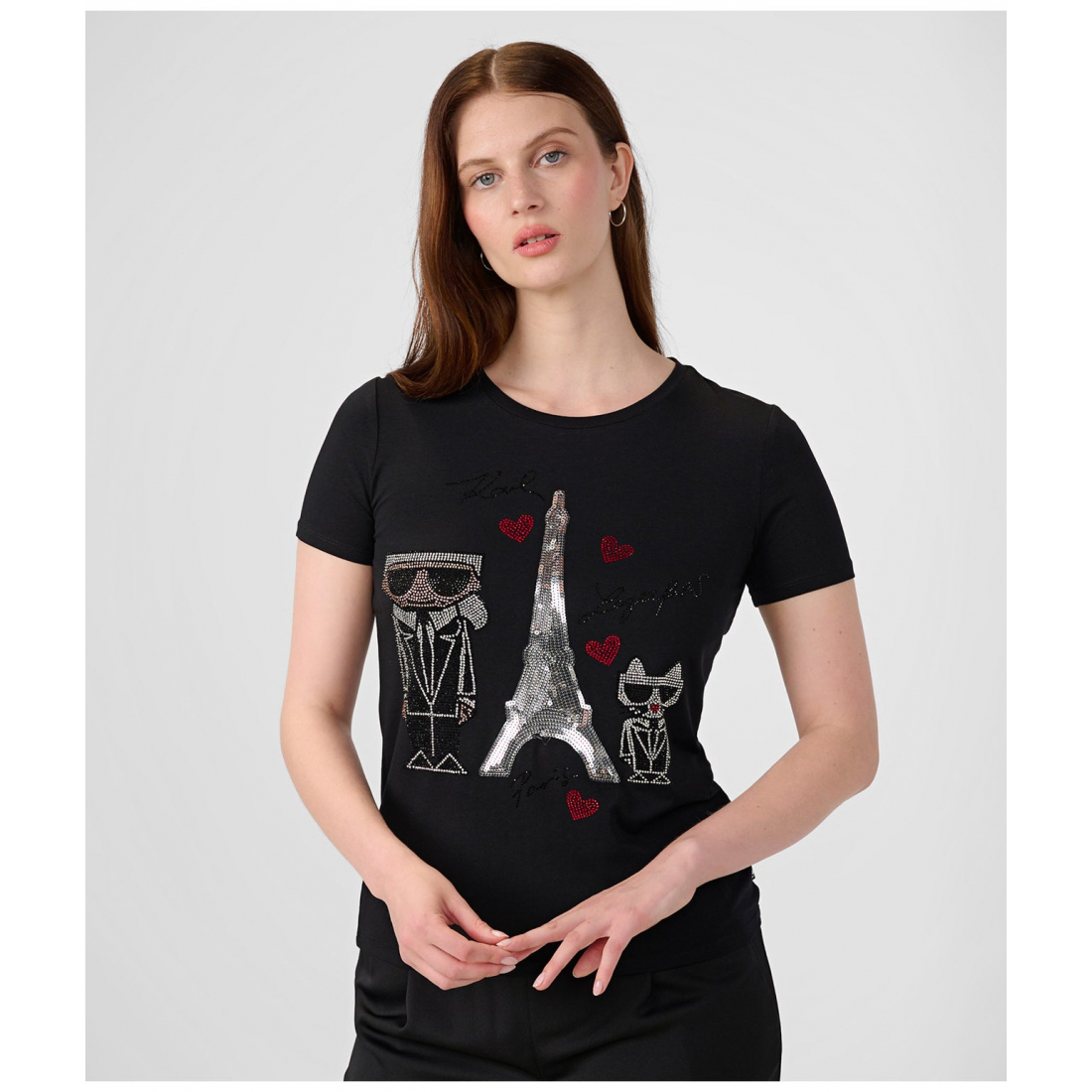 'Karl Sequin Eiffel Tower Tee' pour Femmes