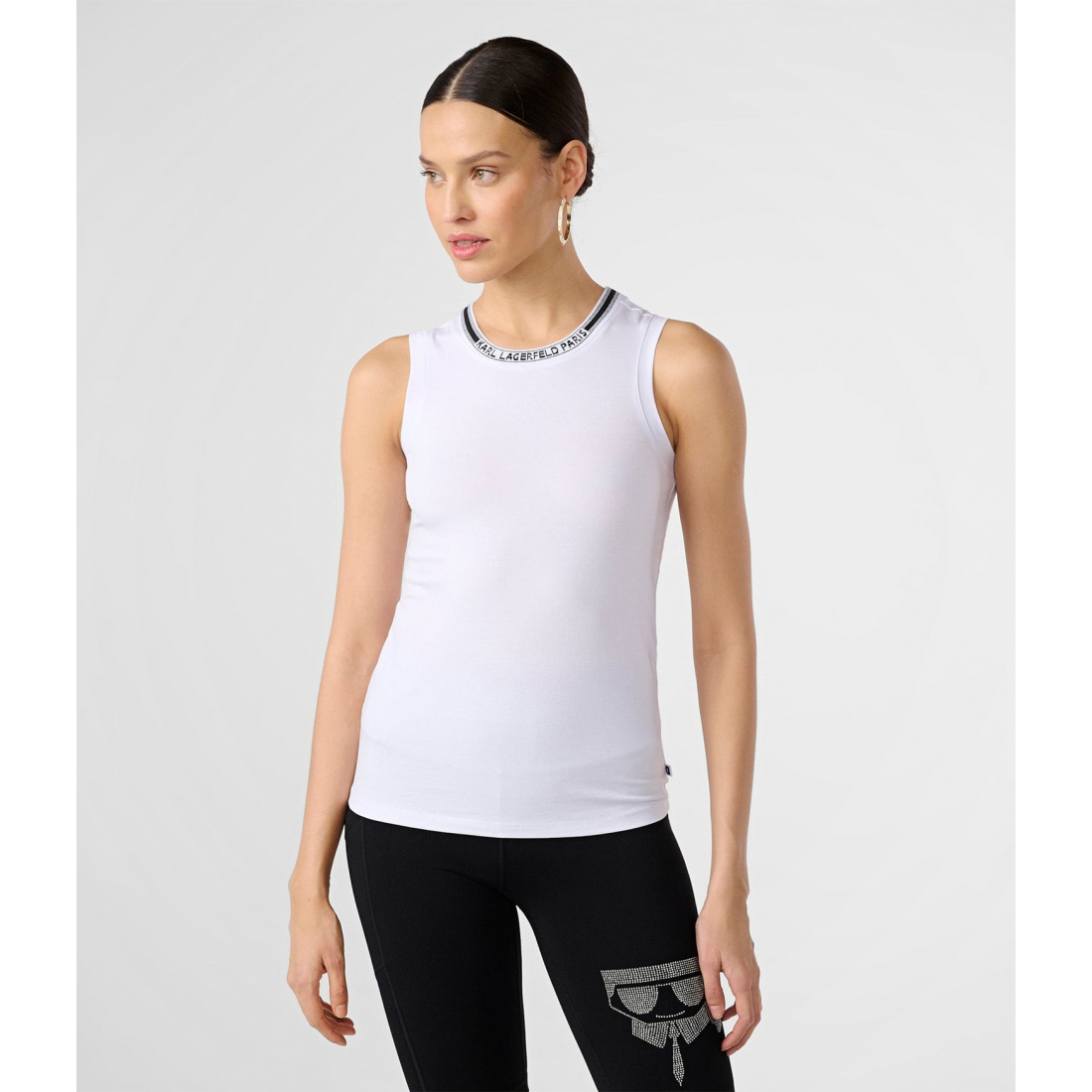 'Rib Trim Logo Tank' pour Femmes