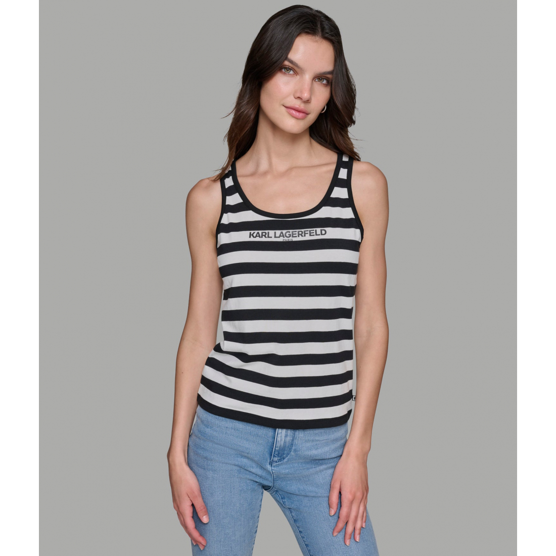 'Striped Logo Tank' pour Femmes