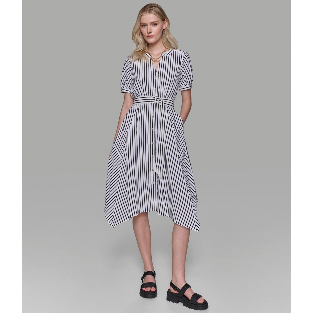 'Hanky Hem Midi Shirt Dress' für Damen