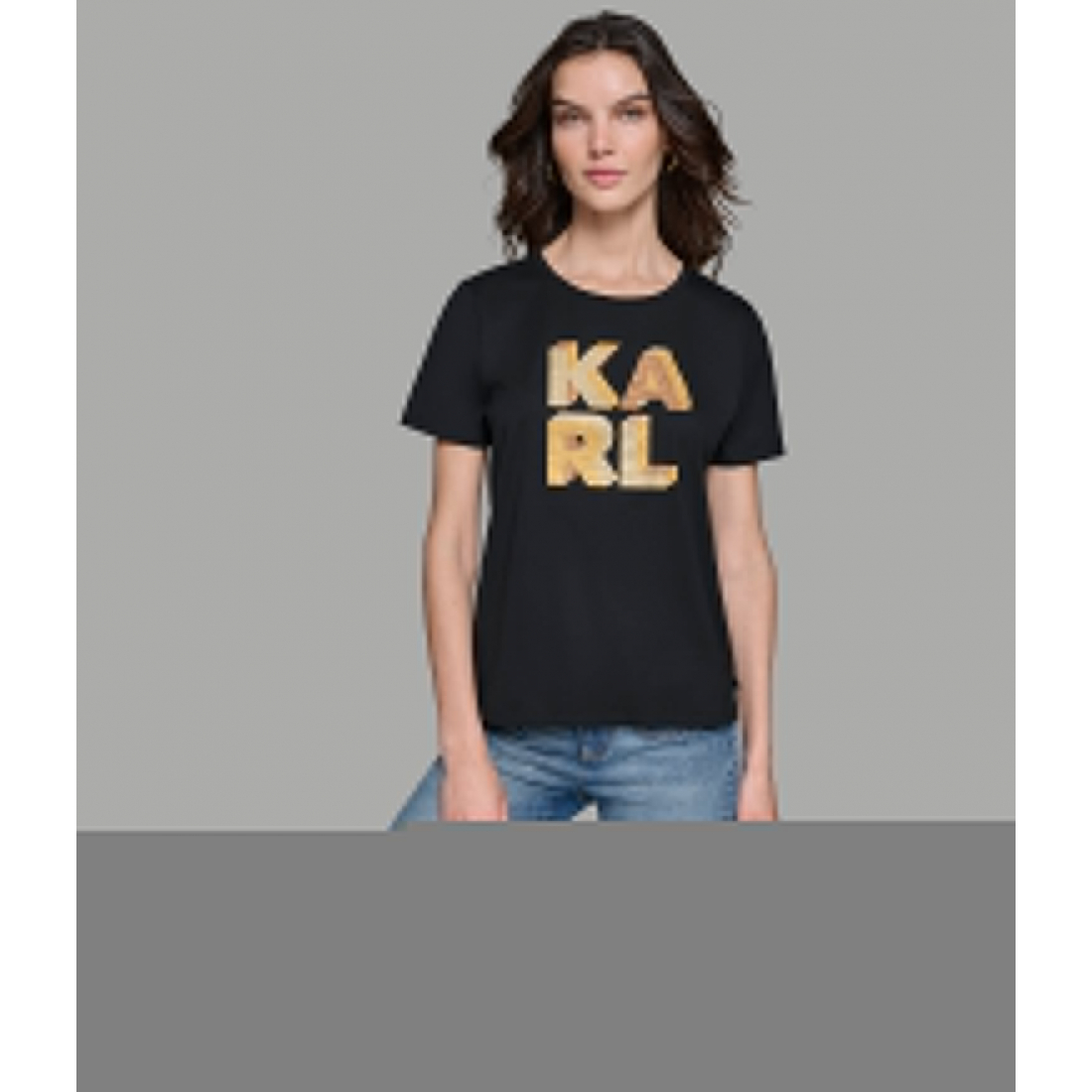 'Luxe Karl Sequin Logo Tee' pour Femmes