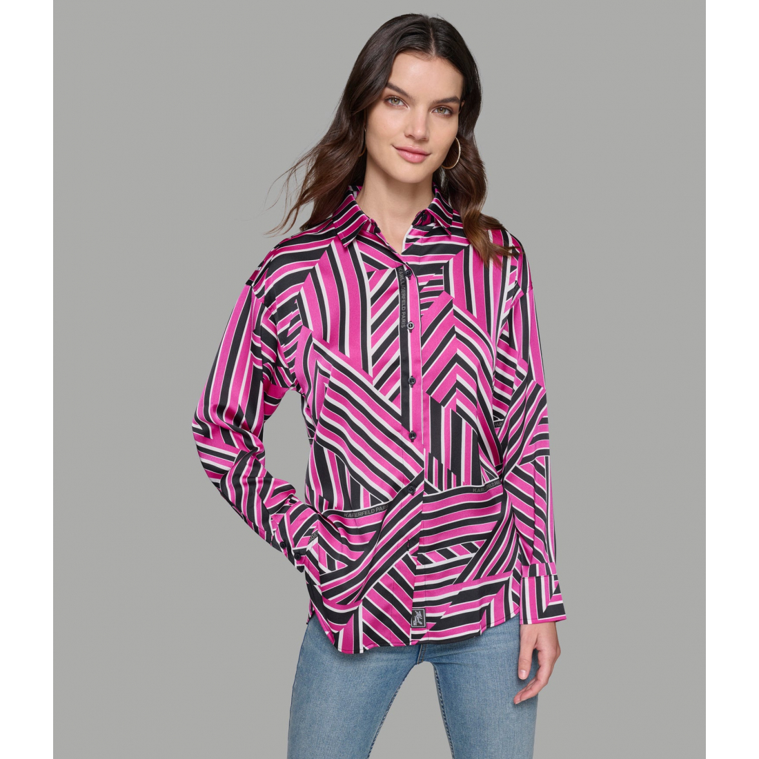 'Geometric Print Soft Blouse' pour Femmes