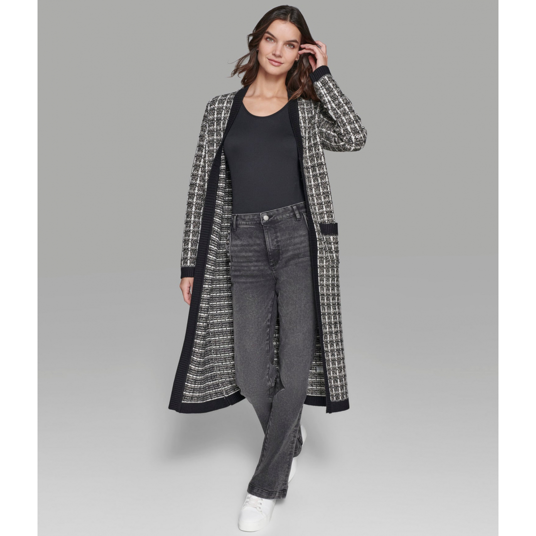 'Tweed Duster Cardigan' pour Femmes