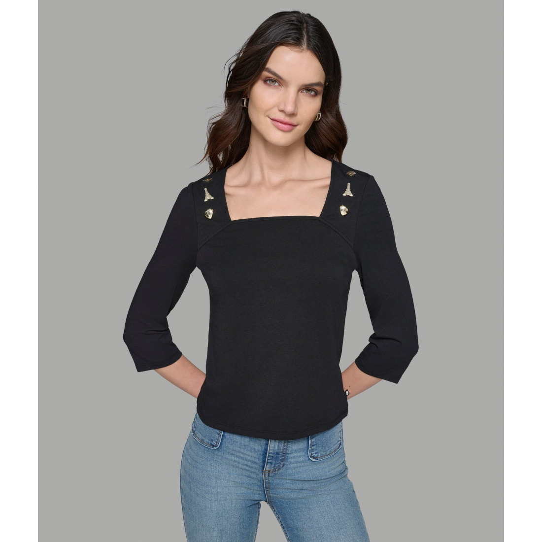 'Long Sleeve Knit With Pins' pour Femmes