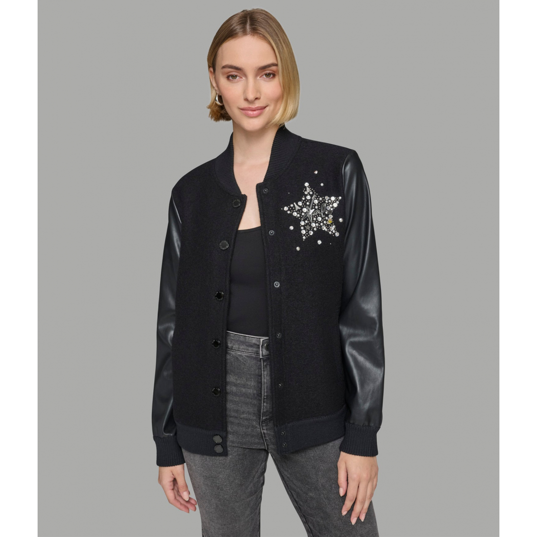 'Embellished Varsity Jacket' pour Femmes