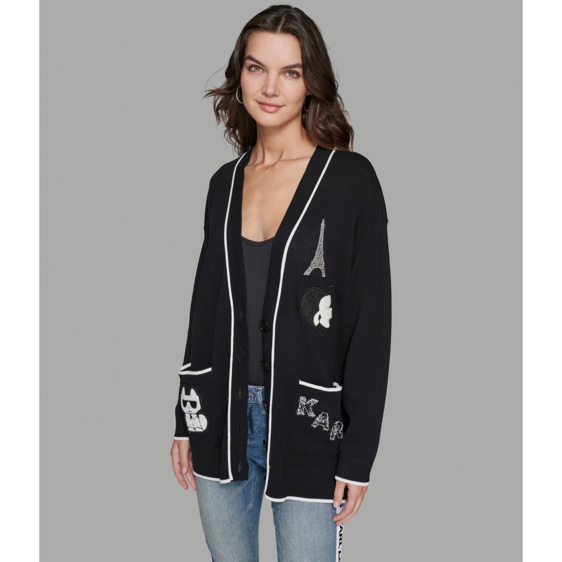 'Logo Patch Varsity Cardigan' pour Femmes