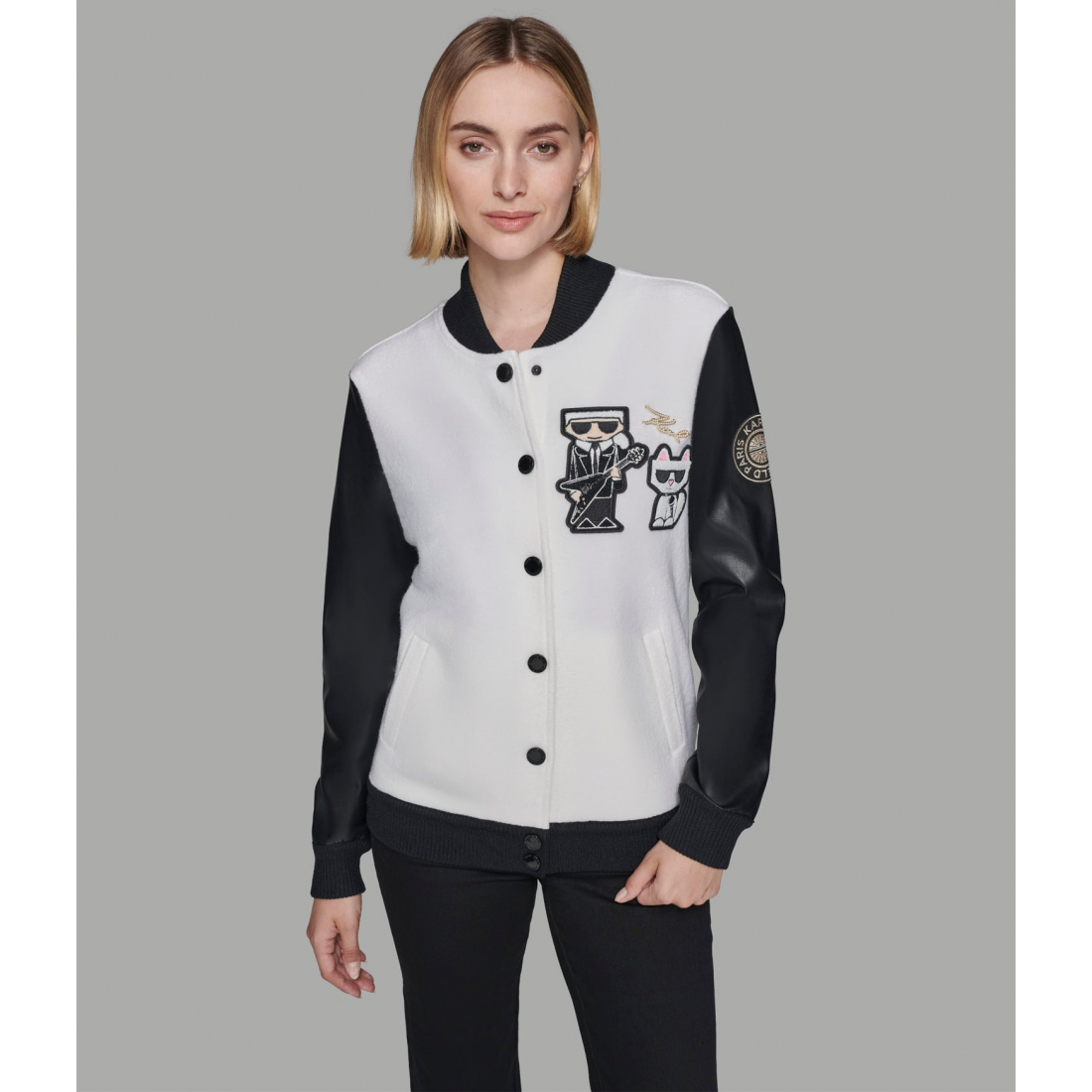 'Logo Patch Duo Varsity Jacket' pour Femmes