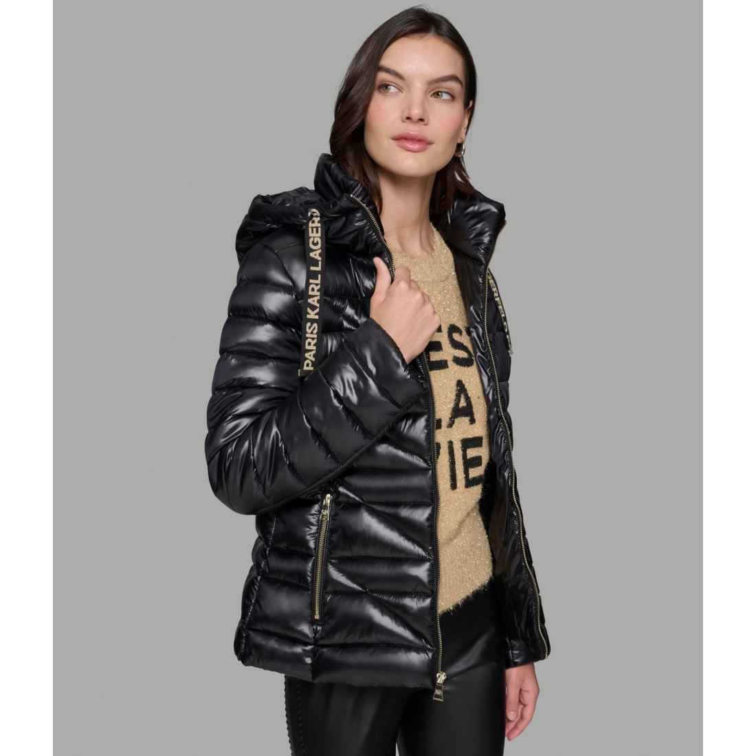 'Short Puffer Jacket With Logo' für Damen