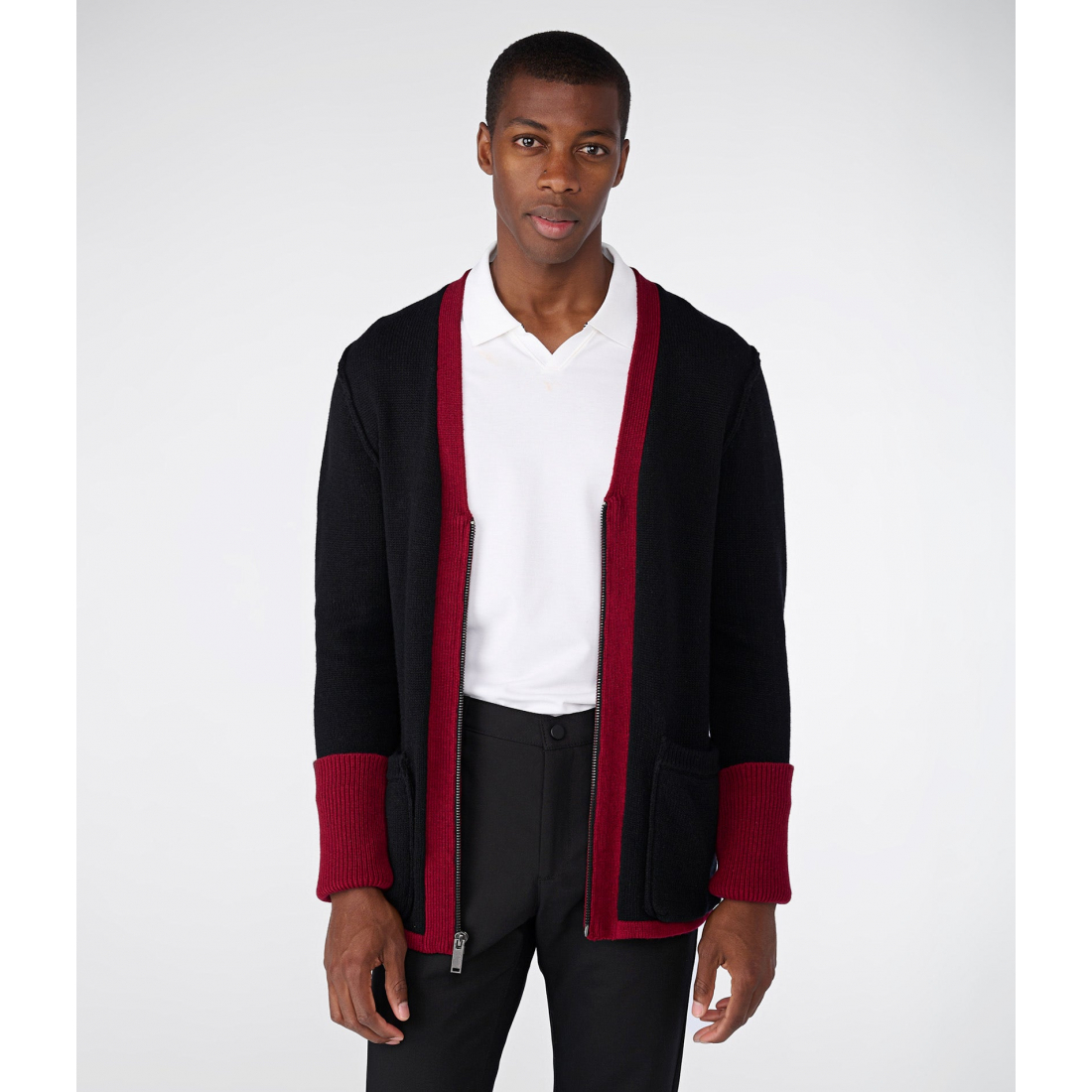 'Wool Zip Front Cardigan' pour Hommes