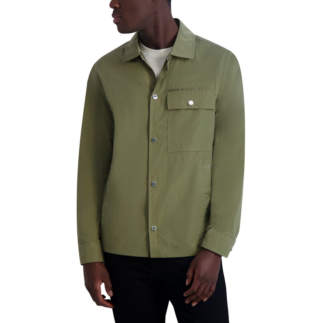 'Nylon Lightweight Jacket With Chest Pocket' pour Hommes