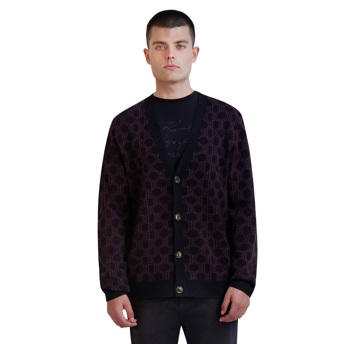 Men's 'Kl Monogram Cardigan'