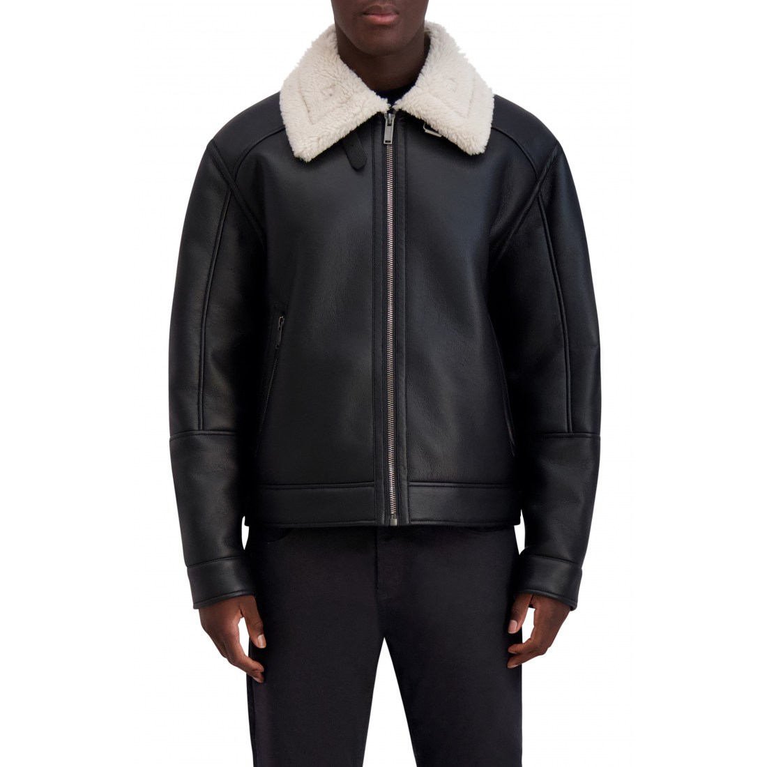 'Faux Shearling Bomber Jacket' pour Hommes