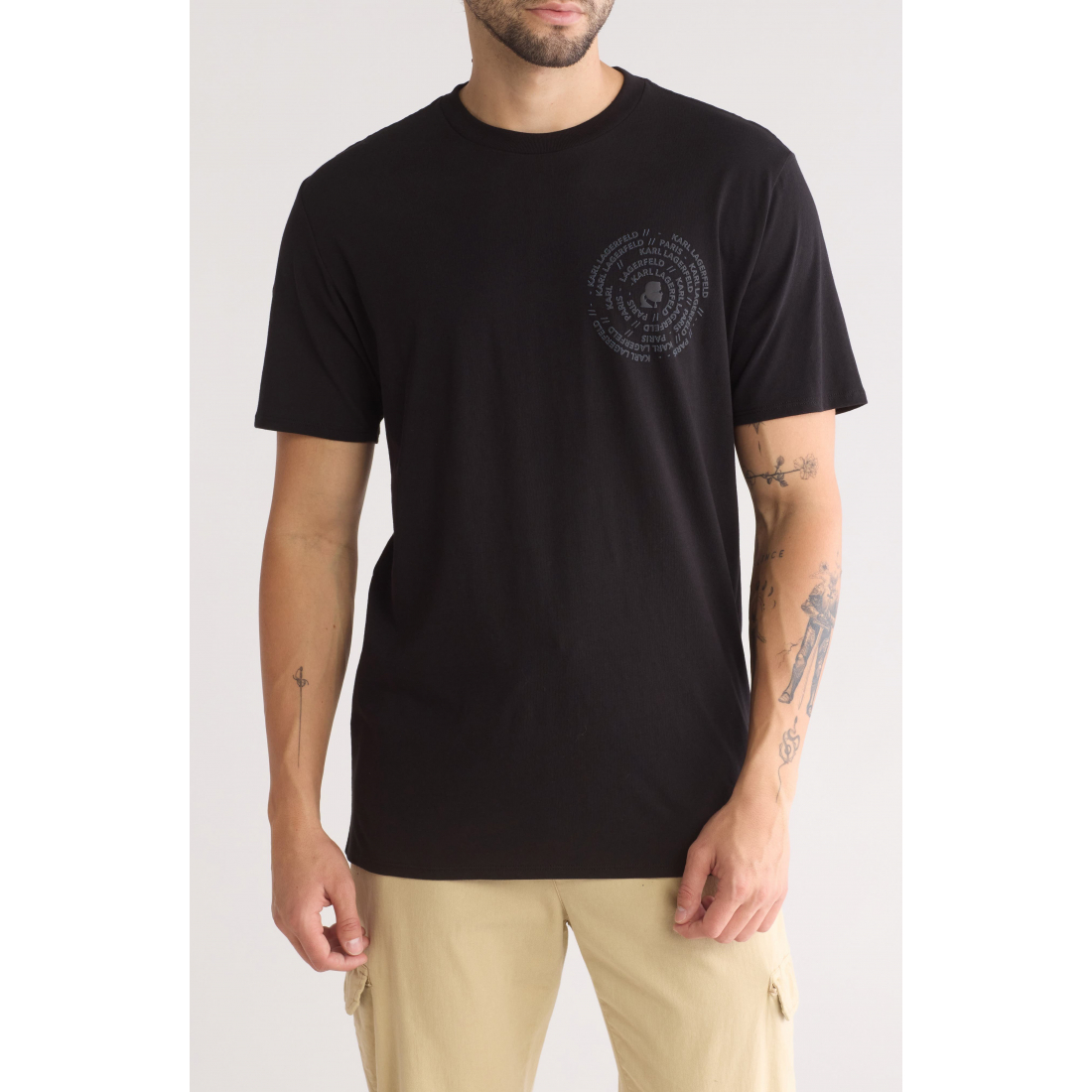 'Karl Chest Logo Cotton Graphic T-Shirt' pour Hommes