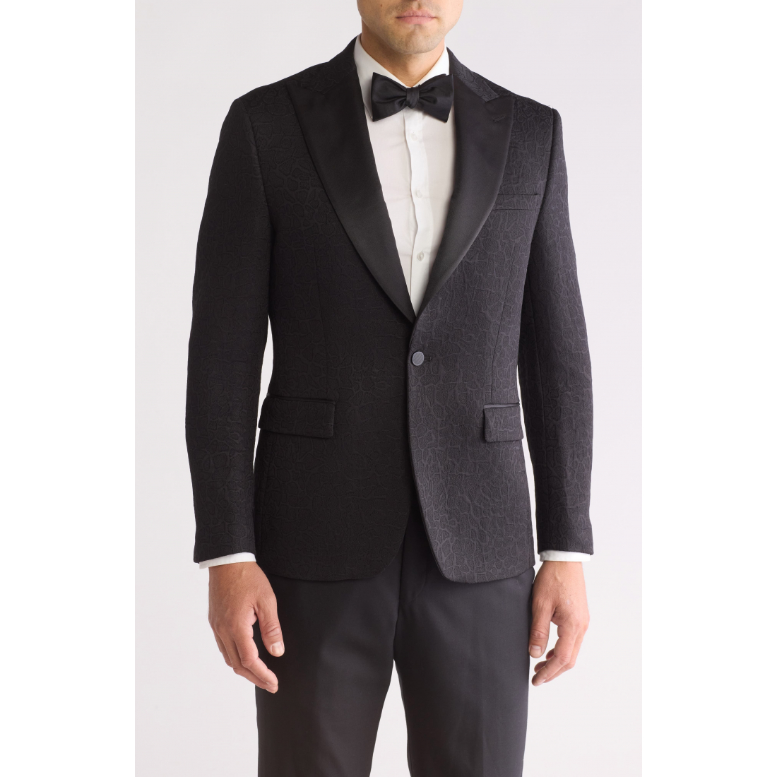 'Embossed Peak Lapel Blazer' pour Hommes