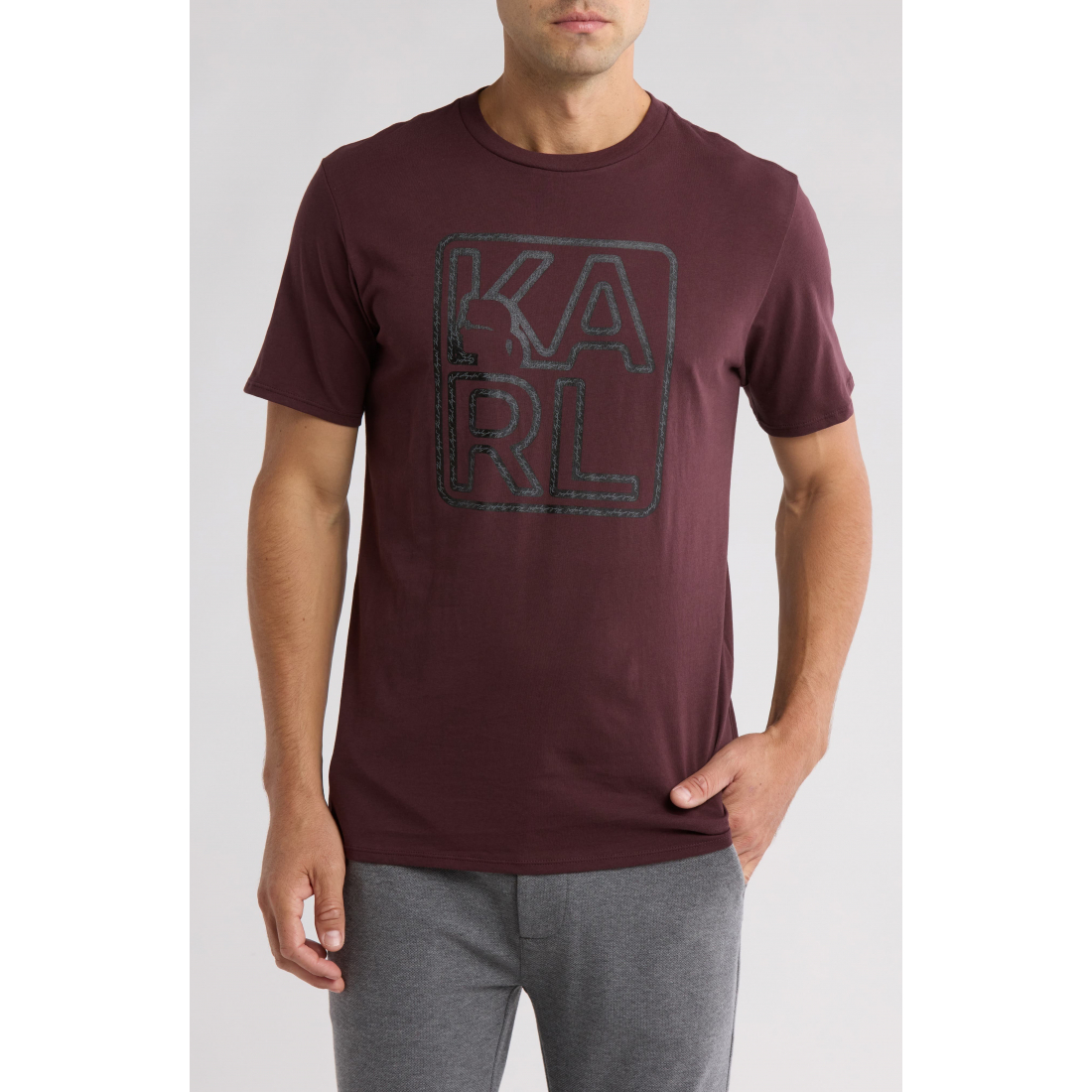 'Karl Profile Cotton Graphic T-Shirt' pour Hommes