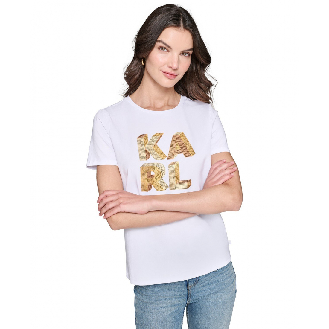 'Embellished Graphic T-Shirt' pour Femmes