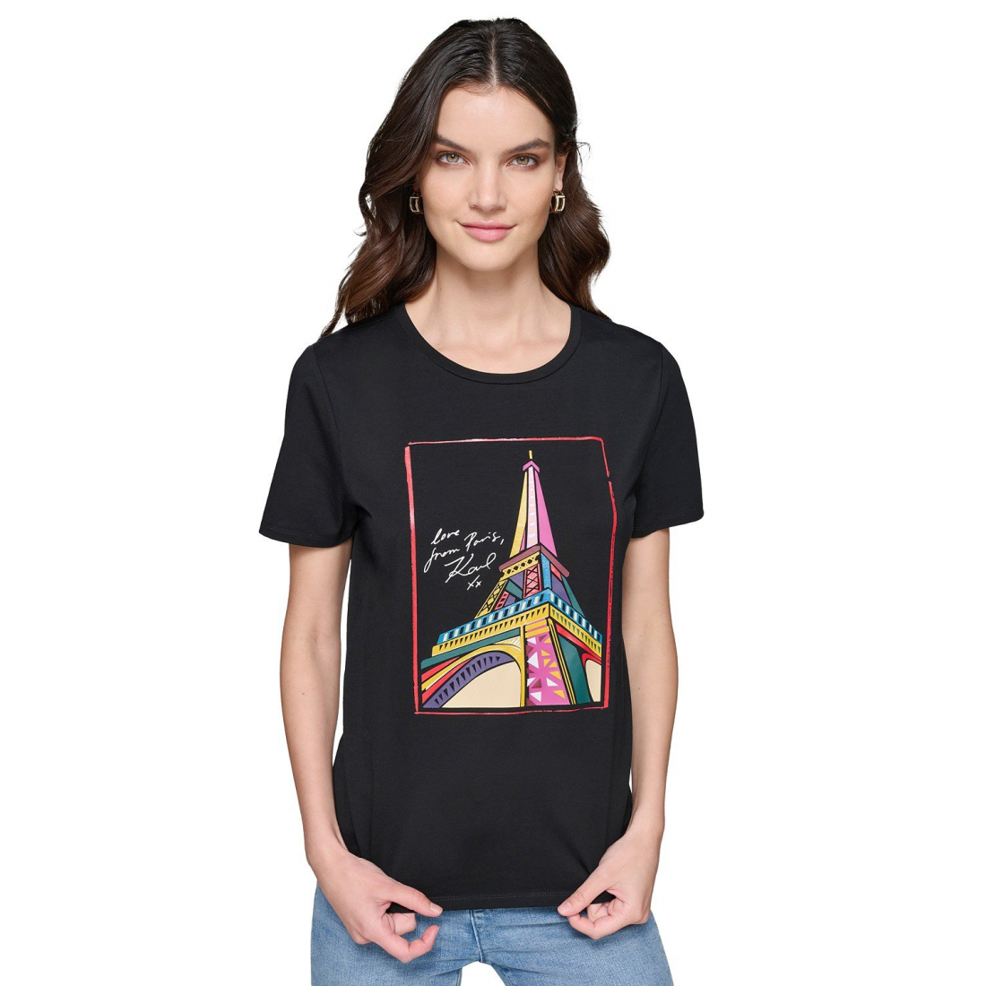 'Eiffel Tower Graphic T-Shirt' pour Femmes