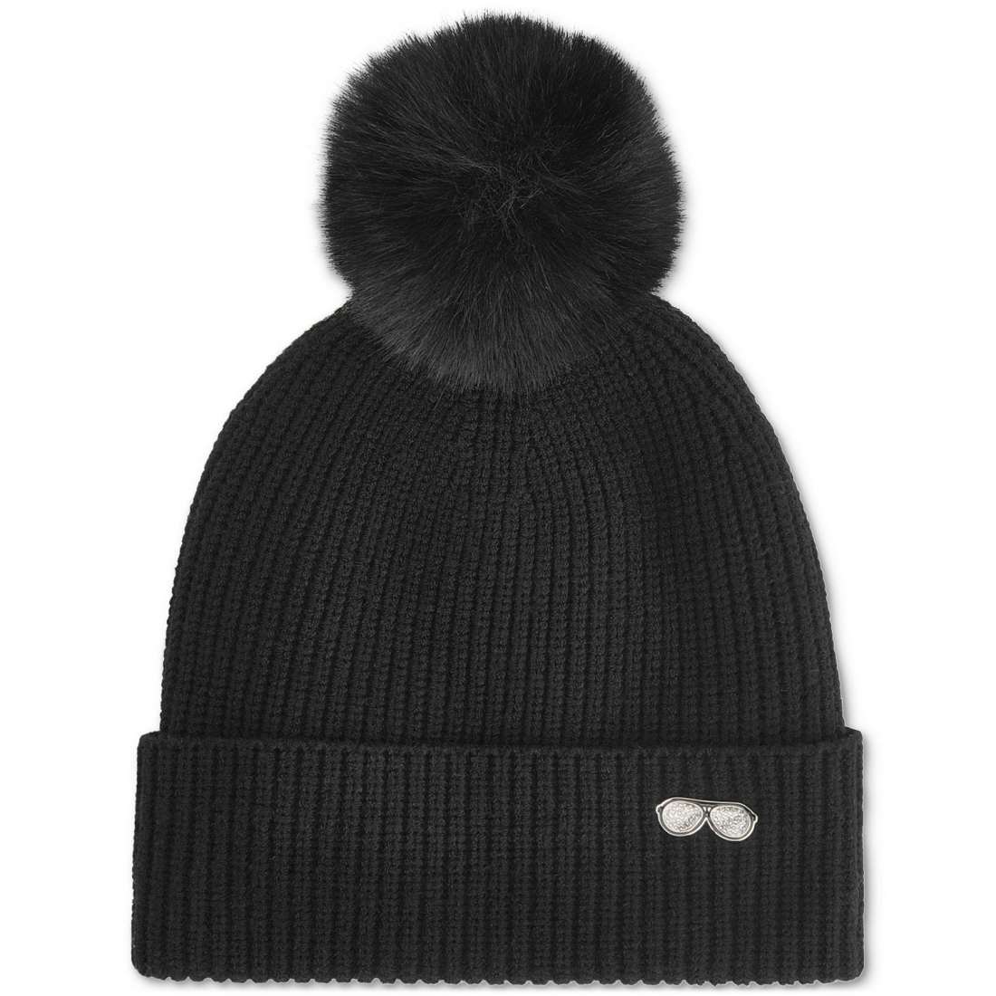 Women's 'Sunglasses Pin Faux-Fur Pom Beanie'