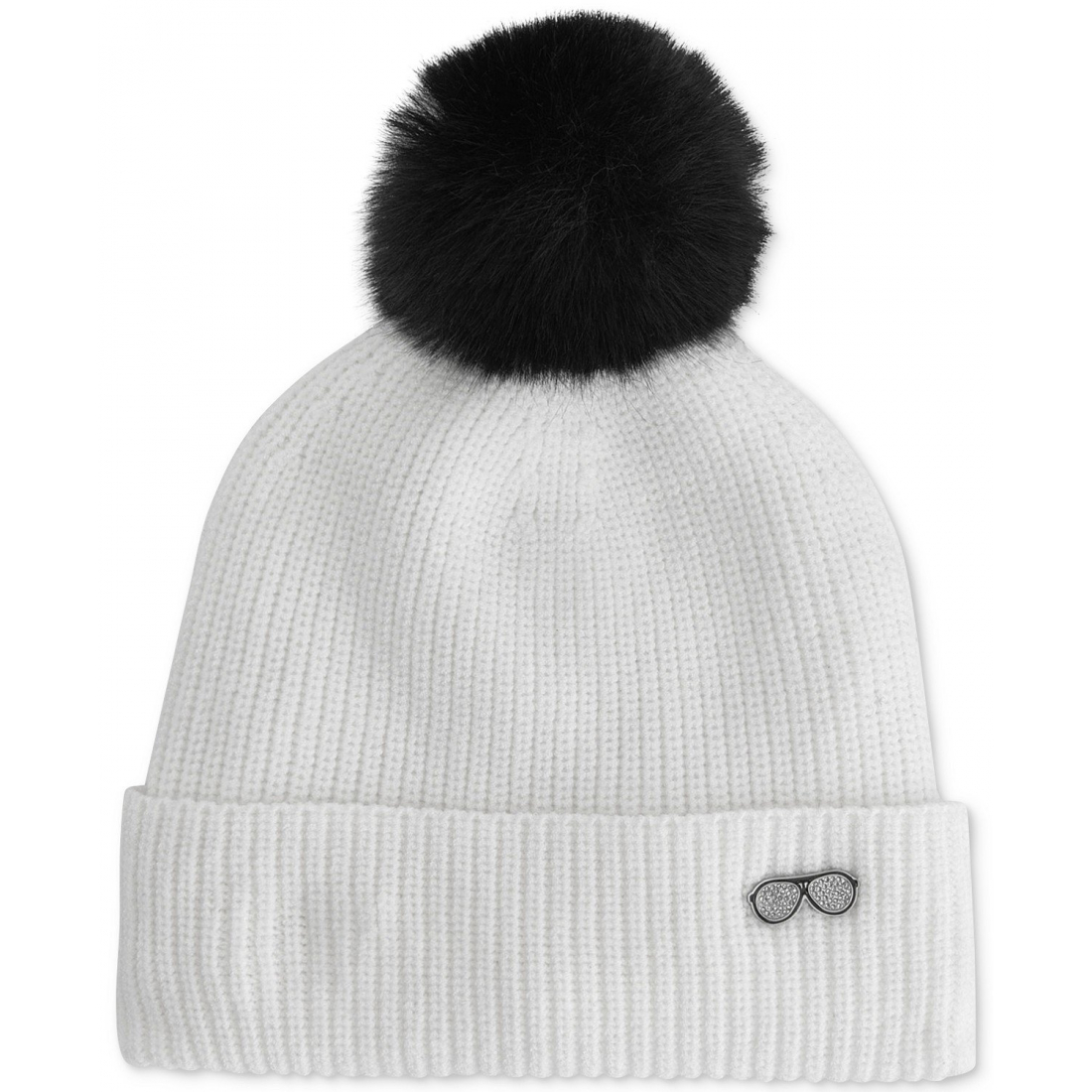 'Sunglasses Pin Faux-Fur Pom Beanie' für Damen