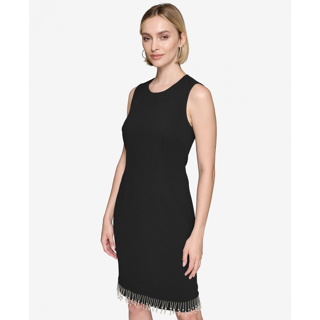 'Fringe-Trim Sheath Dress' pour Femmes