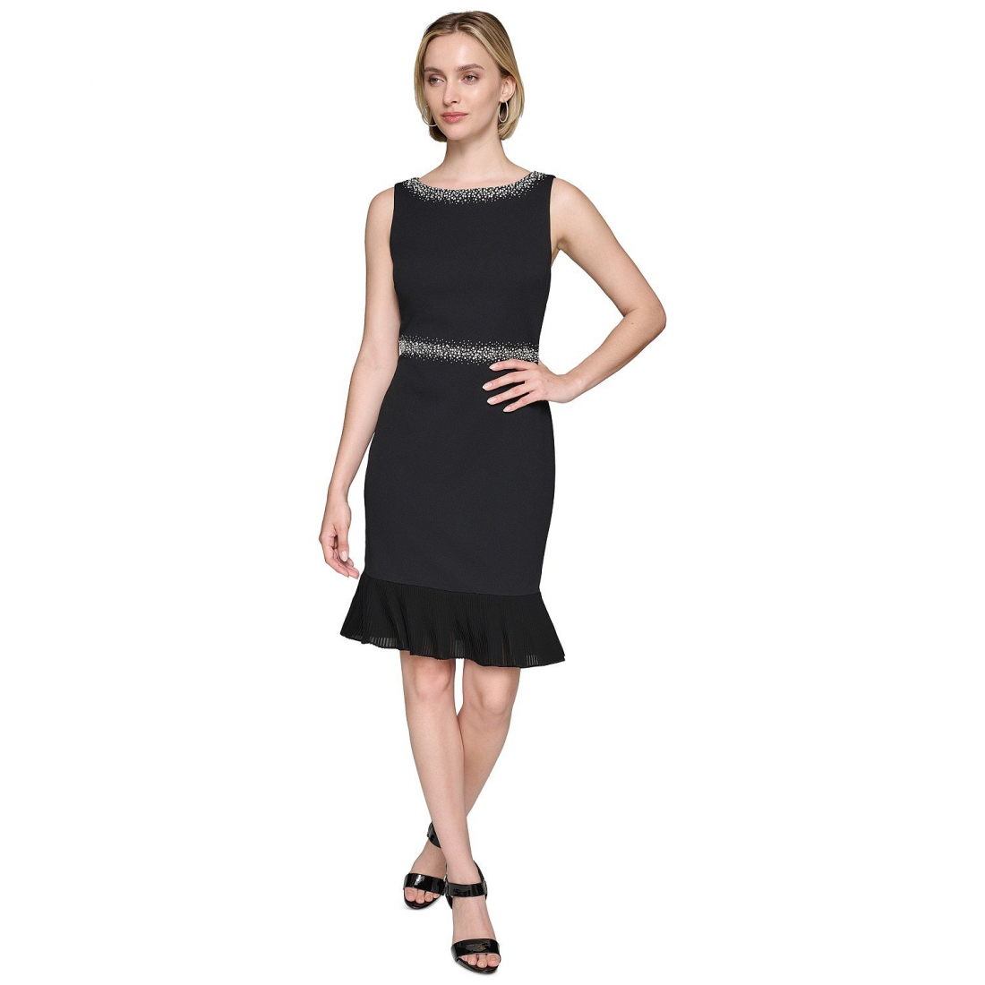 'Pleated-Ruffle Sheath Dress' pour Femmes