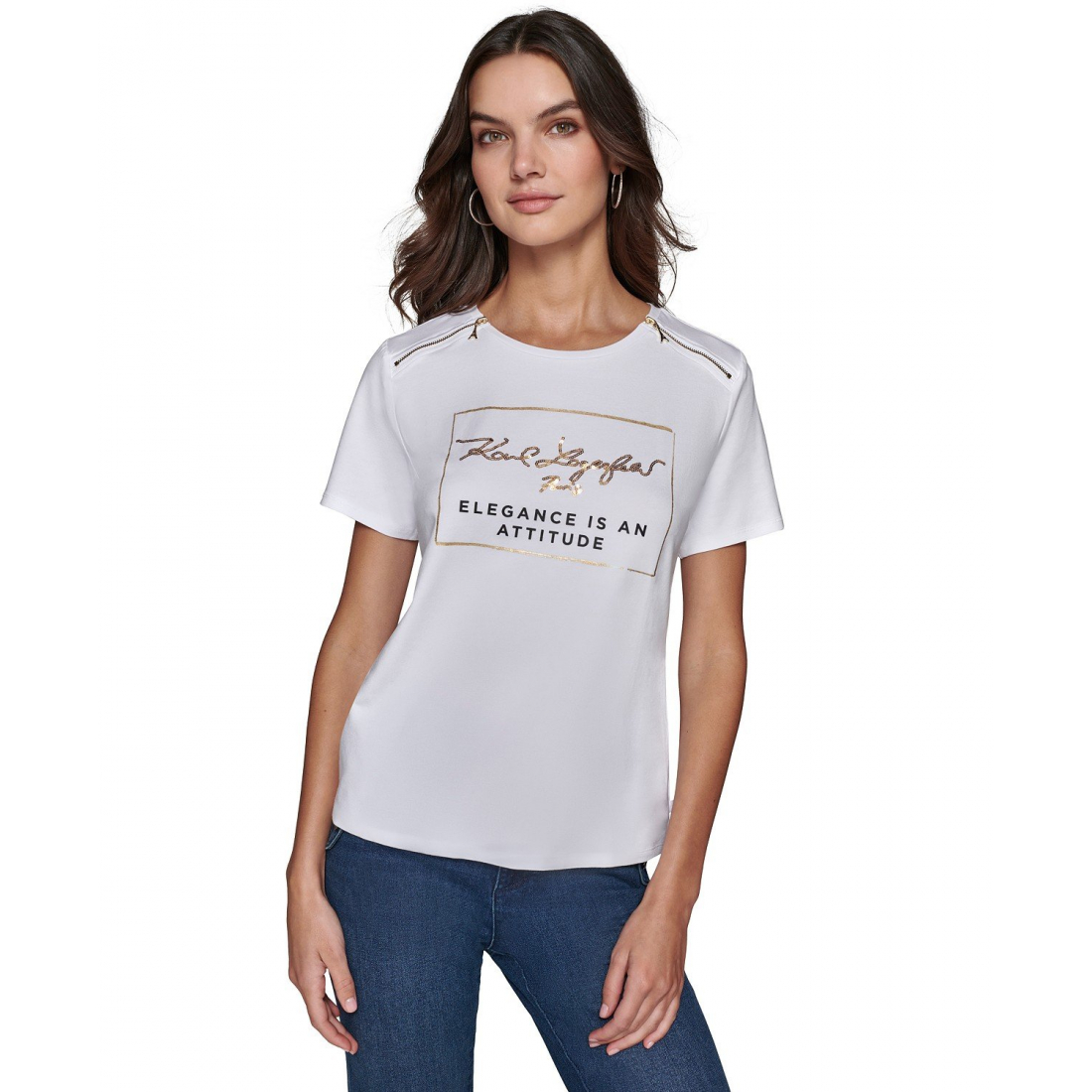 'Embellished Graphic T-Shirt' pour Femmes