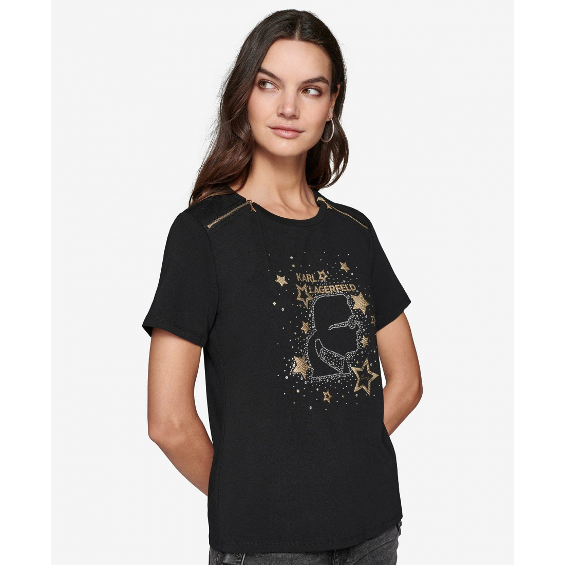 'Embellished Graphic T-Shirt' pour Femmes