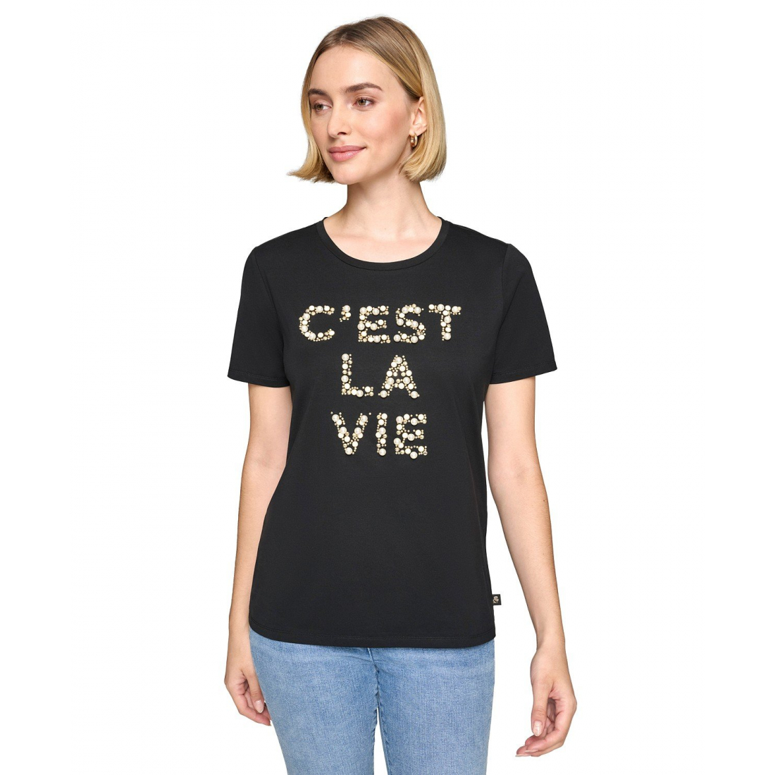 Women's 'Embellished C'est La Vie T-Shirt'