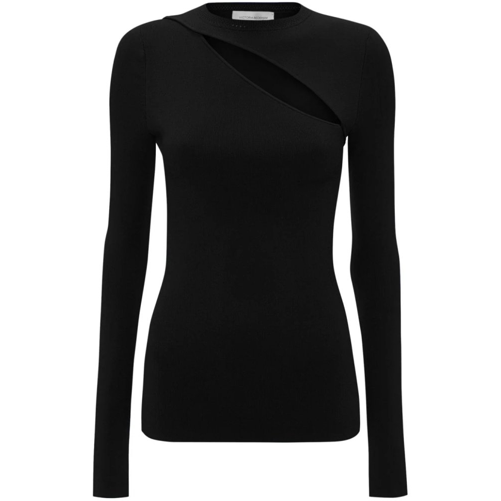 Women's 'Cut-Out Ribbed-Knit' Long Sleeve top