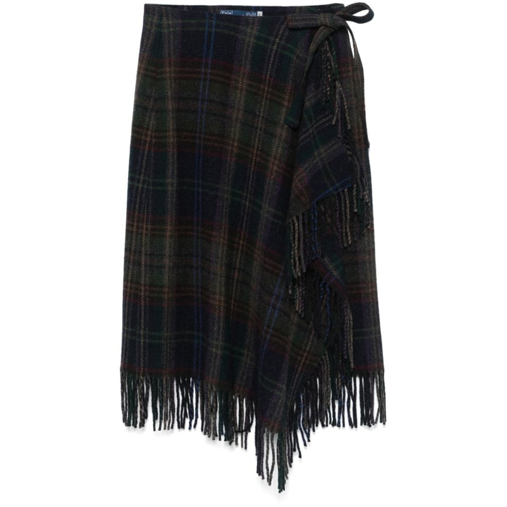 Women's 'Fringe-Trim Plaid' Wrap Skirt