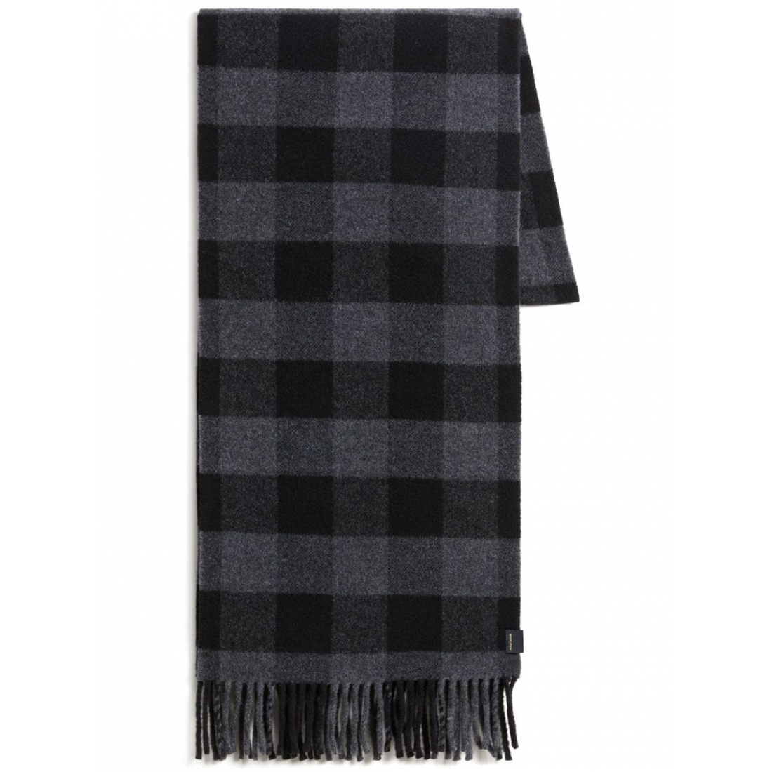 Men's 'Check-Pattern Fringed Edge' Scarf