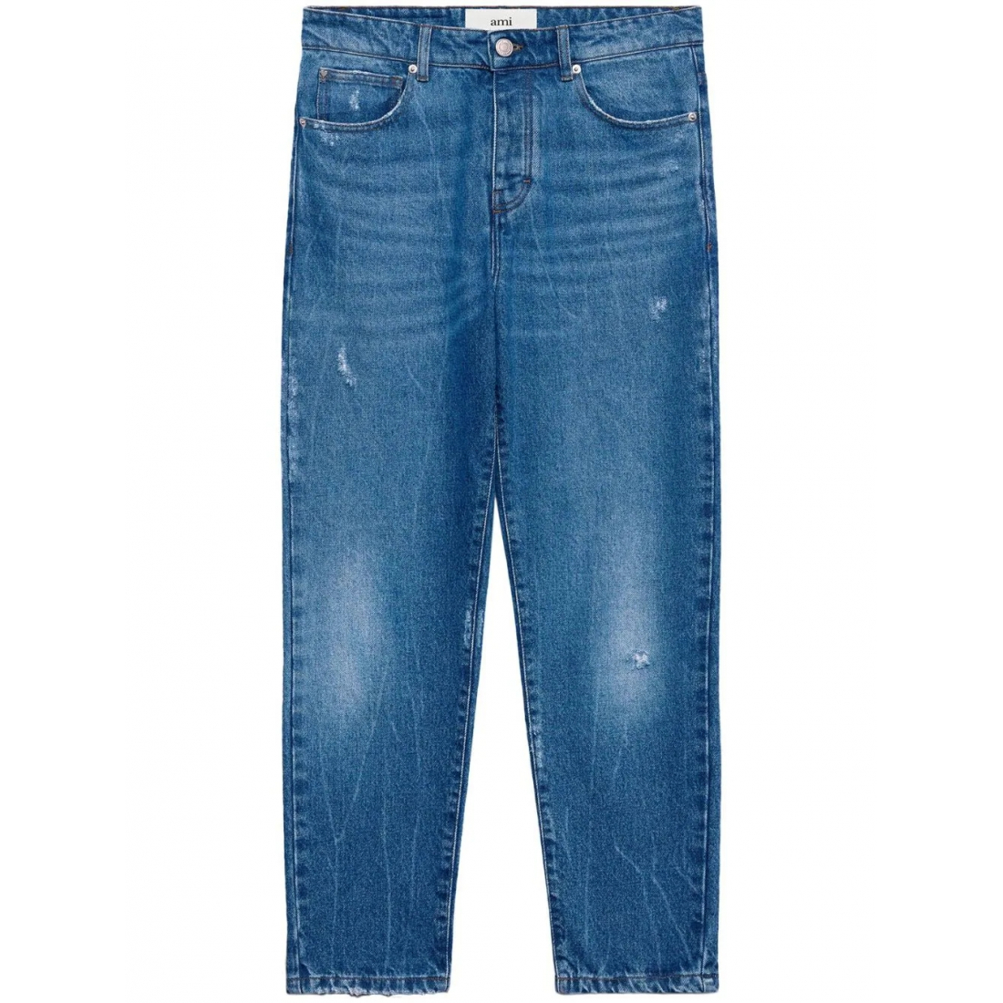 Jeans 'Logo-Patch Straight-Leg' pour Hommes