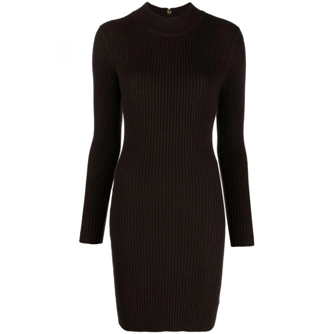 Robe mini 'Long-Sleeved Ribbed-Knit' pour Femmes