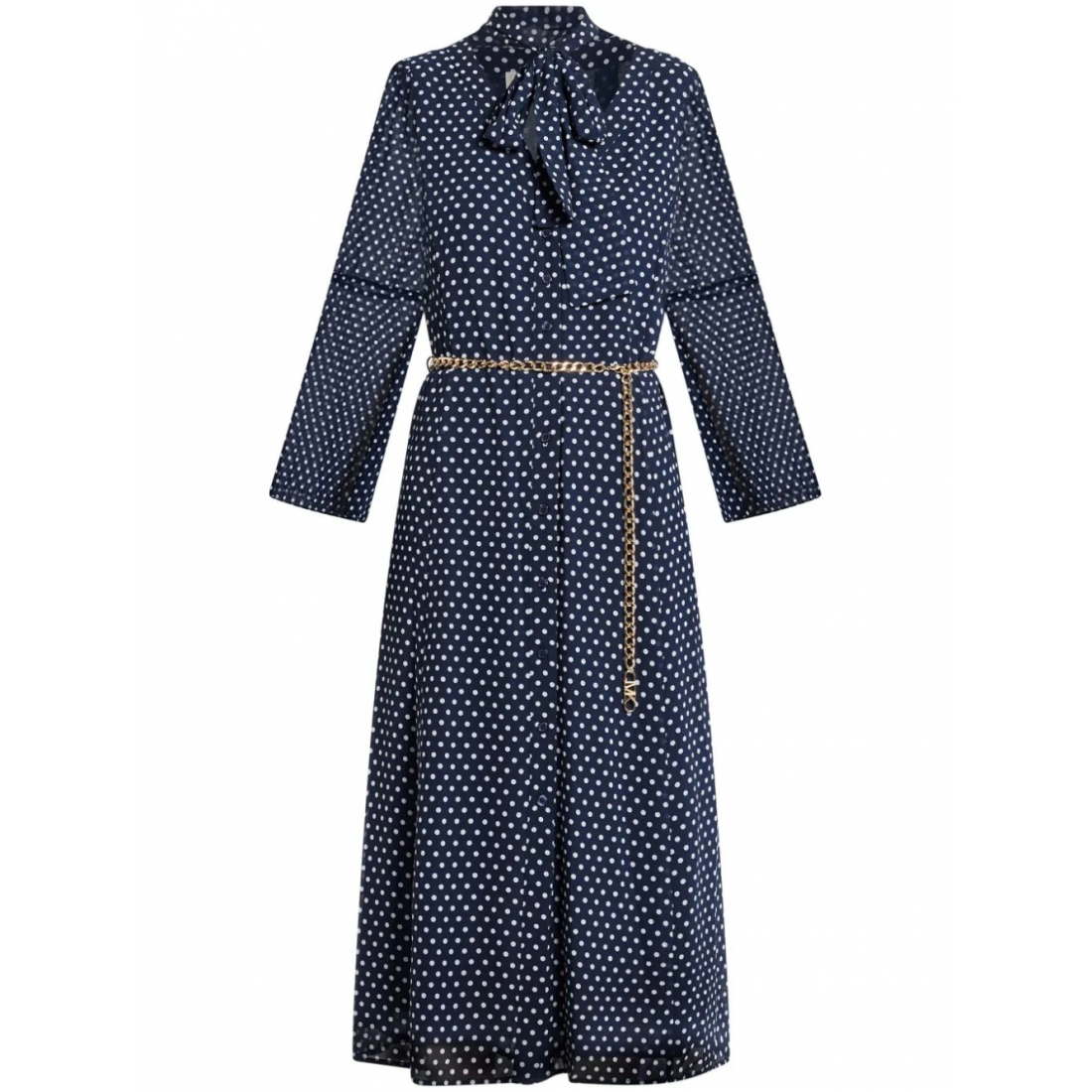 Robe Midi 'Polka-Dot Belted' pour Femmes