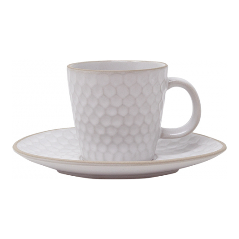 'Impronte' Coffee Cup & Saucer Set - 80 ml, 6 Pieces