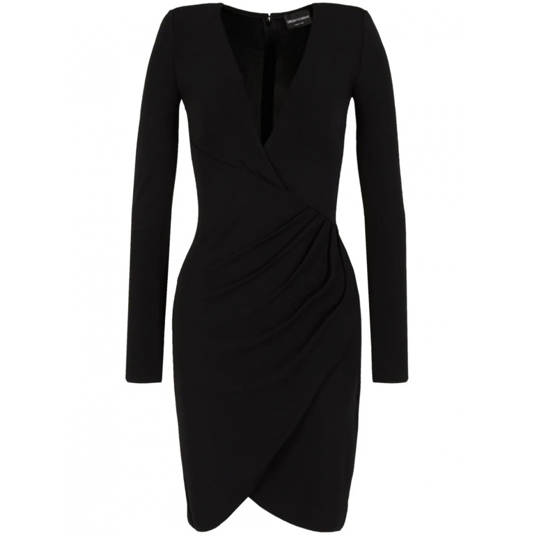 Robe à manches longues 'Crossover Neck Draped Dress' pour Femmes