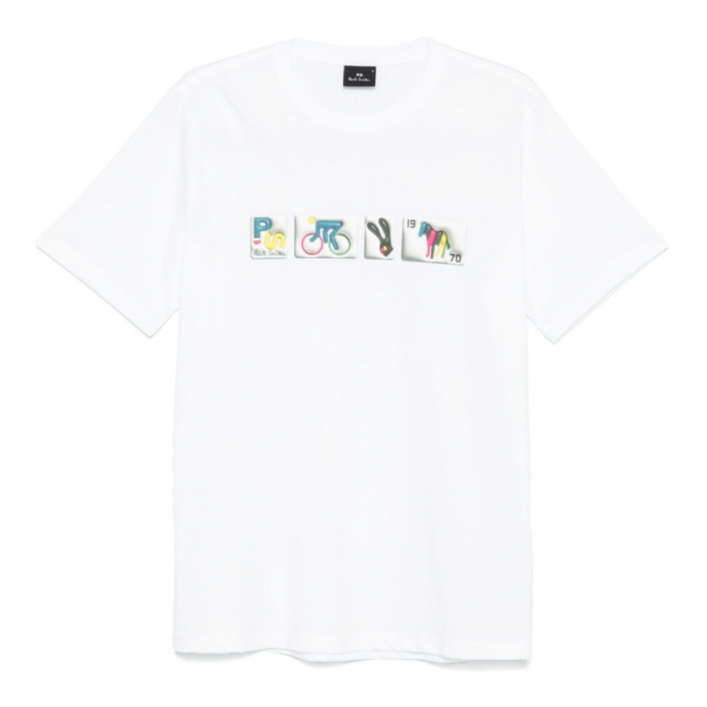 Men's 'Badges-Print' T-Shirt