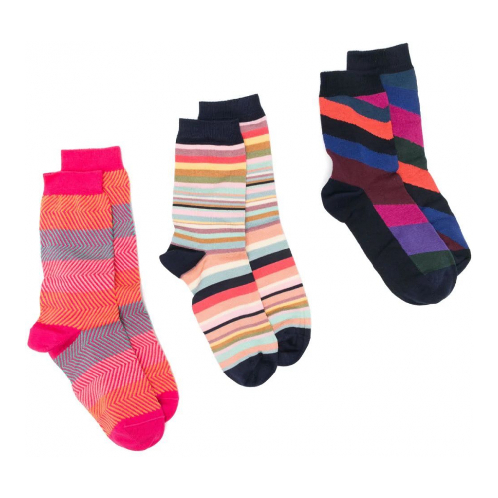 Women's 'Multi-Way Striped' Socks - 3 Pairs